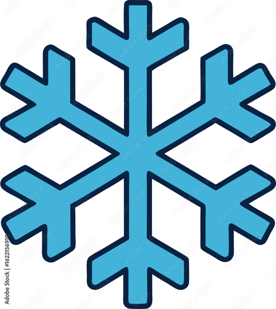 Obraz premium flat design snowflake icon on transparent background