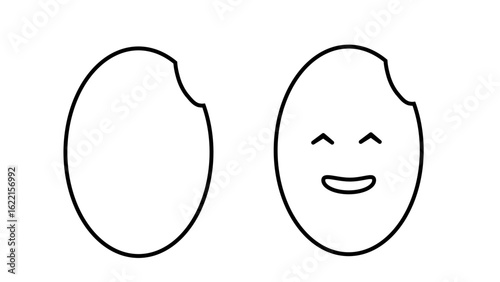 米粒（顔有り無し）