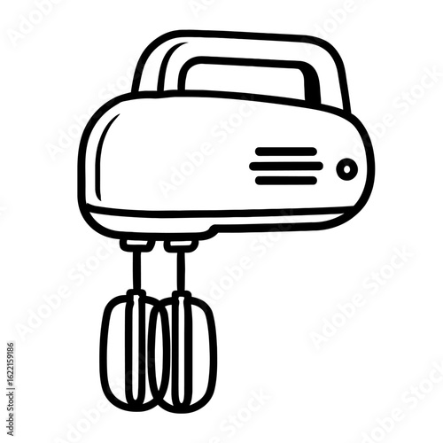 Hand Held Electric Mixer Icon Vector - Baking and Kitchen Appliance Symbol