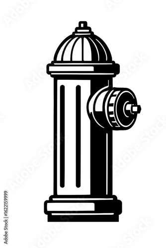 Fire Hydrant Line Art Illustration - Urban Emergency Equipment Vector