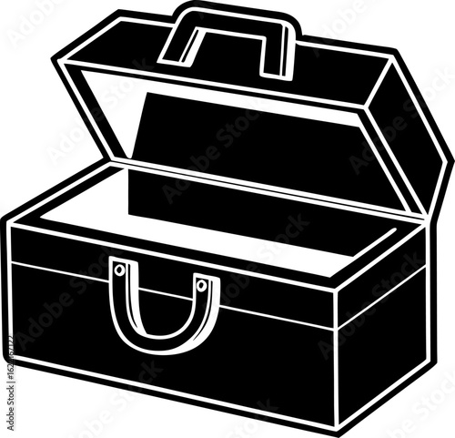Open Toolbox for Handyman Essentials silhouettes vector