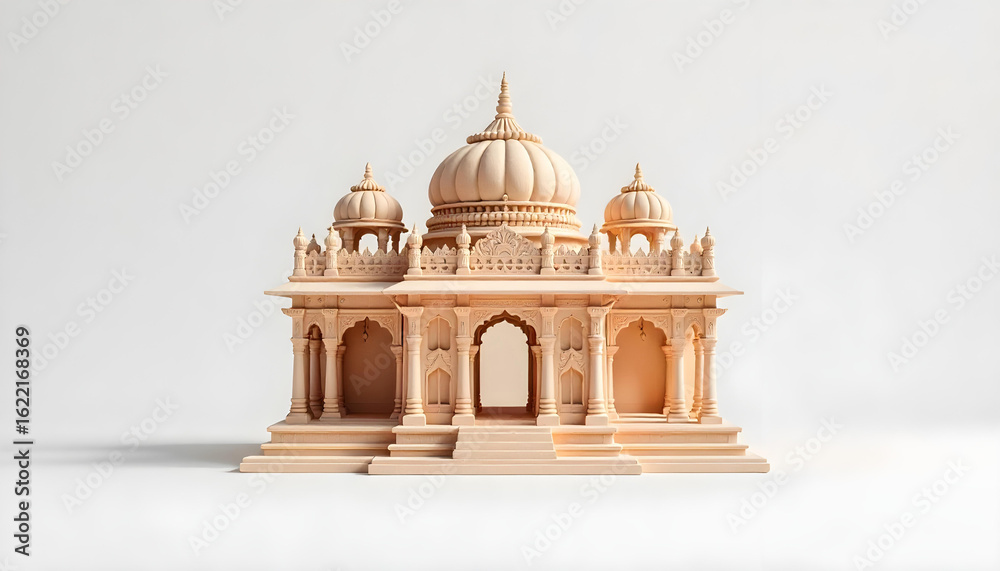 Fototapeta premium indian temple isolated on white background