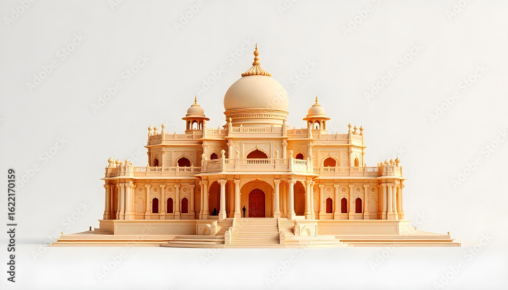 Obraz premium Majestic Historical Indian Monument Architecture Isolated on White Background for Cultural Heritage and Global Tourism Concept