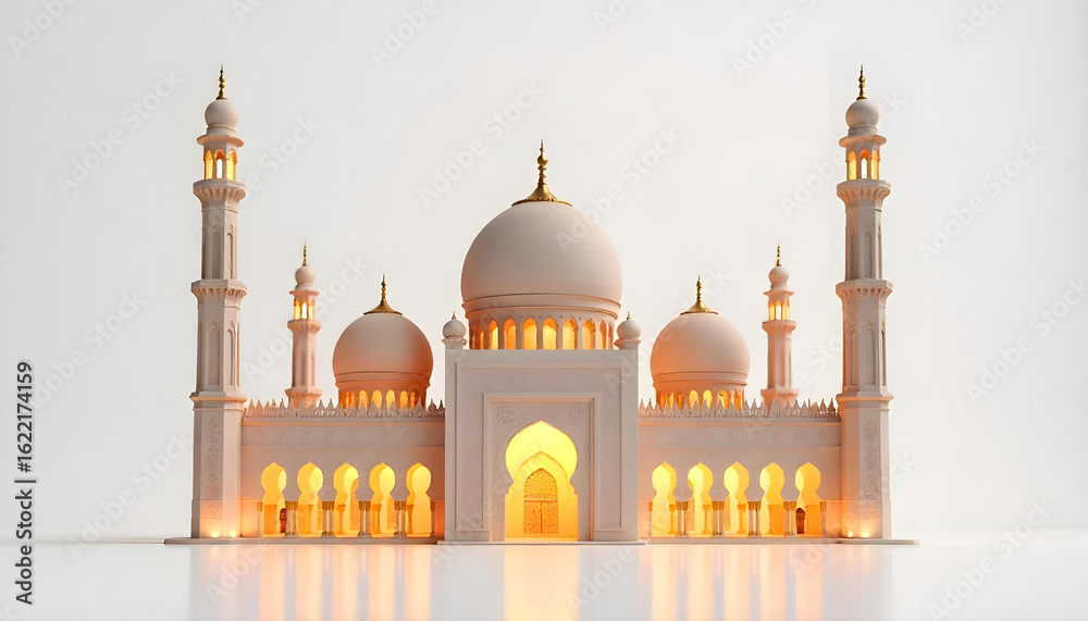 Obraz premium mosque muslim prayer place isolated on white background