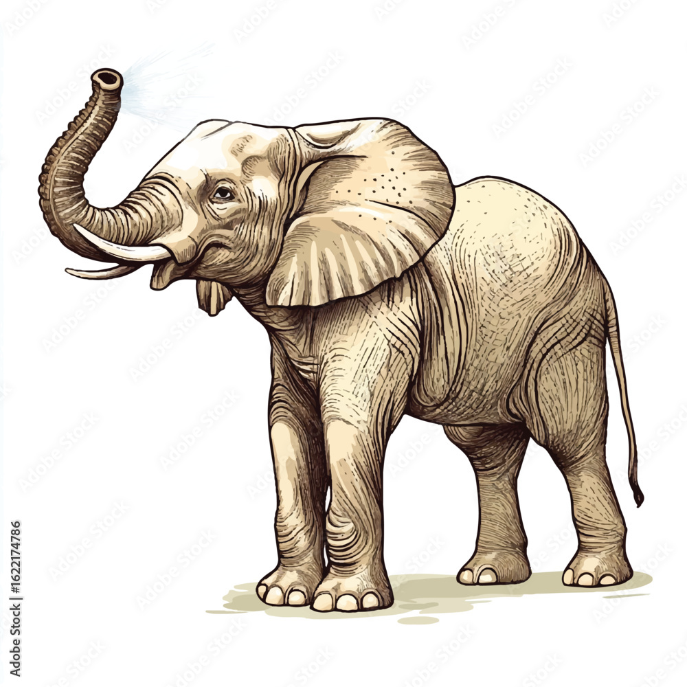 Fototapeta premium a elephant spraying water