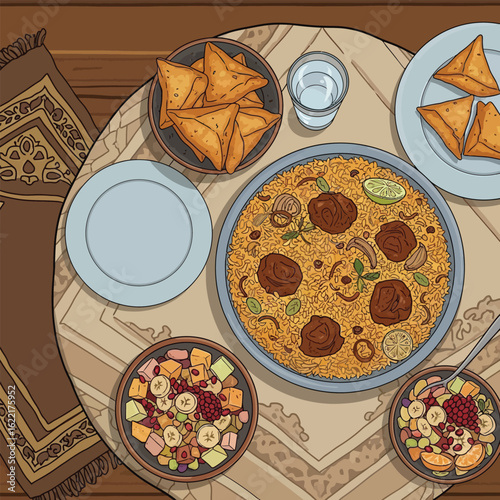 A delicious spread of middle eastern food and sweets