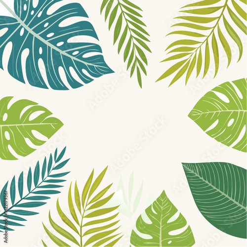 green leaves isolated on white