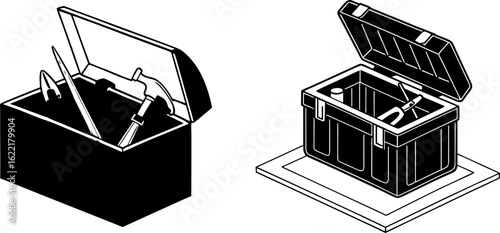 Handy Toolbox Silhouette with Tools for DIY Projects