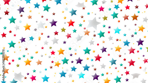 Seamless pattern of colorful confetti background isolated on white background
