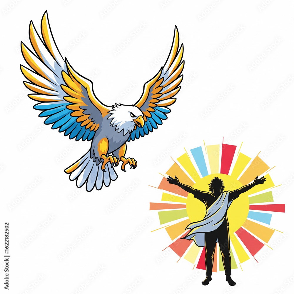 Obraz premium vector illustration of an eagle