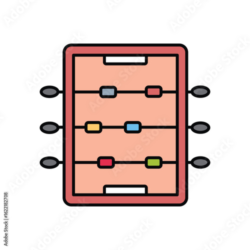 foosball lineal color line icon with white background vector stock illustration