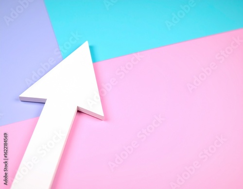 White Upward Arrow on Pastel Gradient Background