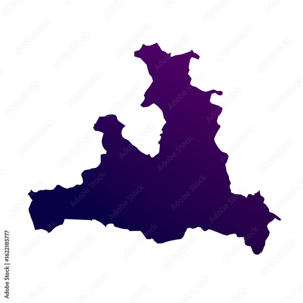 Fototapeta premium Austrian state Salzburg map isolated on transparent background. Blue and purple gradient textured map isolated on transparent png