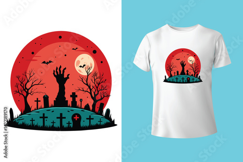 The cute black cat and skull vintage halloween t-shirt design