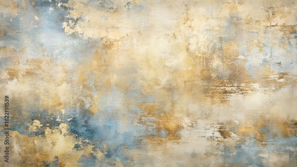 Fototapeta premium Abstract Beige and Blue Textured Wall Background: Grunge, Vintage, Distressed, Serene, and Elegant Design.
