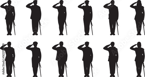 Military man salute silhouette