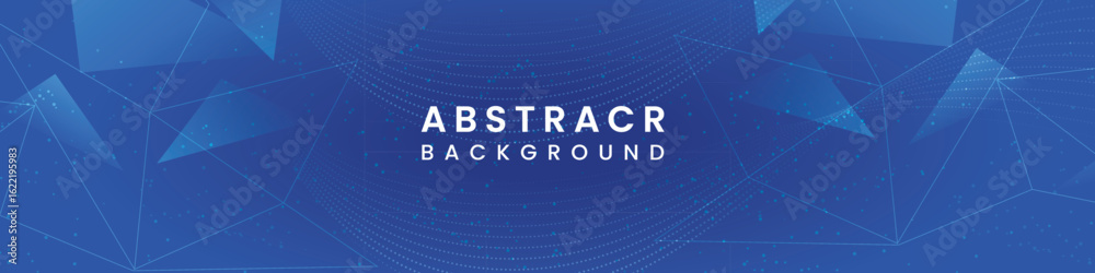 Fototapeta premium Abstract Blue Geometric LinkedIn cover design 