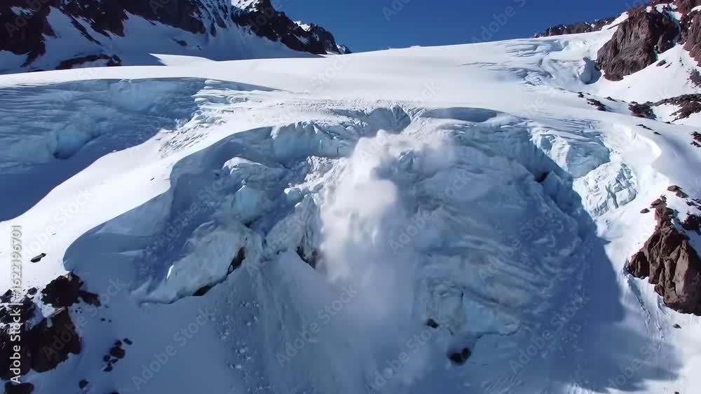 Avalanche Falling from Mountain Peak