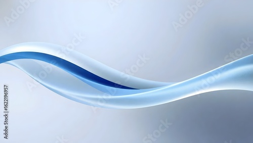 Elegant 4K Business Abstract Background with Smooth Ice Blue and Silver Gray Flowing Ribbon Shapes