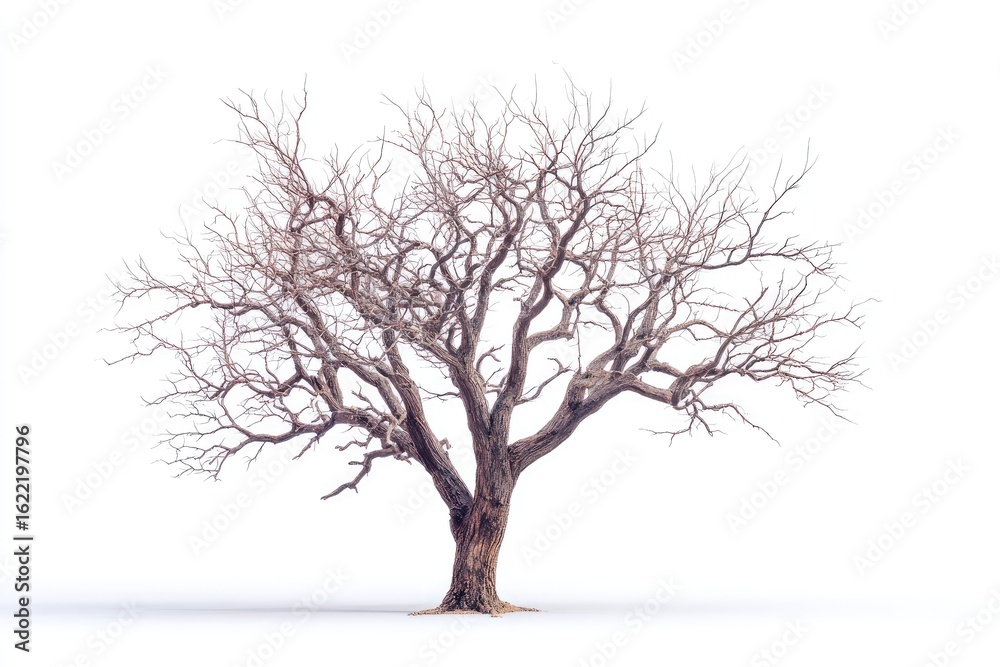 Obraz premium Isolated bare tree against white background (1)