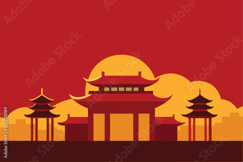 chinese new year red and gold festive backdrop