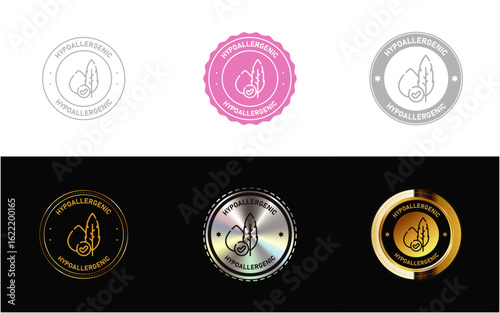 Hypoallergenic logo. Icon, Stamp, Badge, Seal and Symbol vector