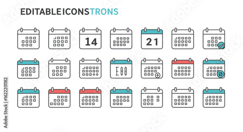 This name captures the subject (calendar icons), the format (set), and relevant uses (web and business design), all while incorporating ideas from both the sentence and the tags