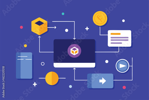 blockchain ledger interface with crypto transactio.eps