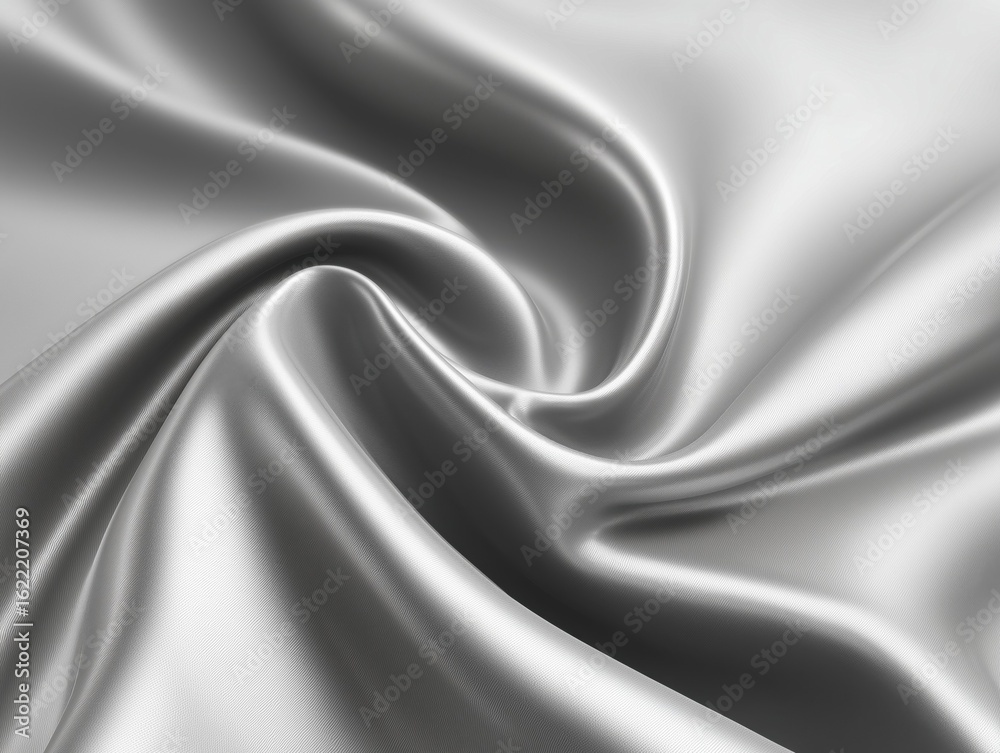 Fototapeta premium Elegant silver silk fabric background texture.