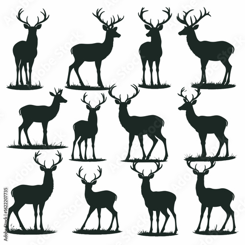 deer silhouette set