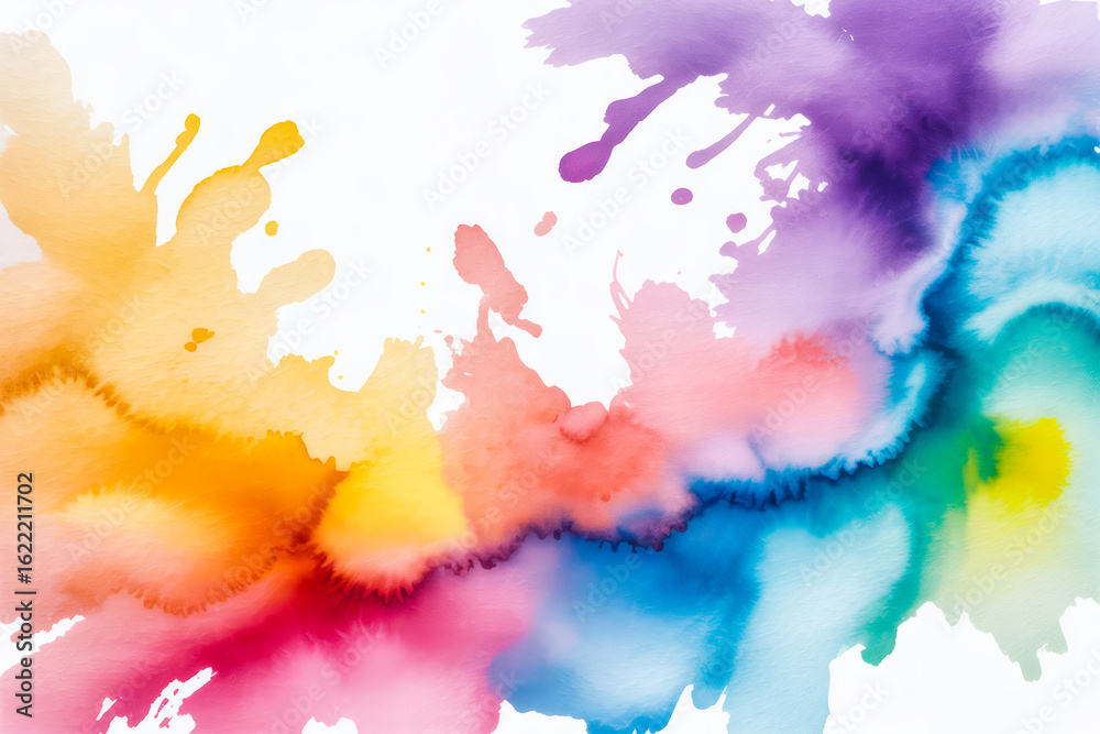 Fototapeta premium Vibrant watercolor splashes abstract paint colorful