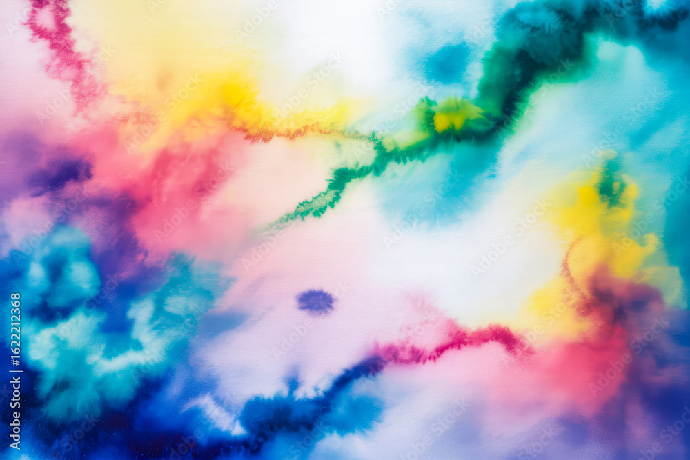 Fototapeta premium Vibrant watercolor splashes and blends abstract colorful