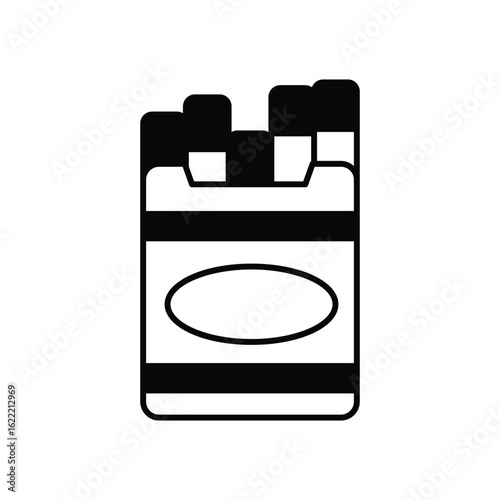 cigarettes glyph outline icon with white background vector stock illustration
