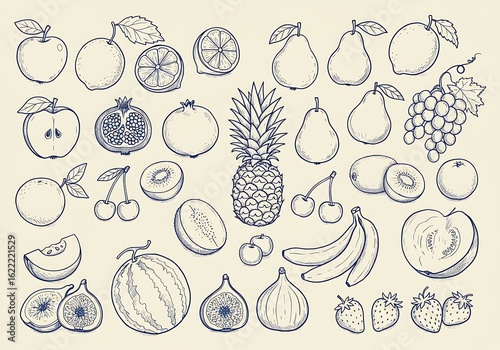 seamless pattern with fruits