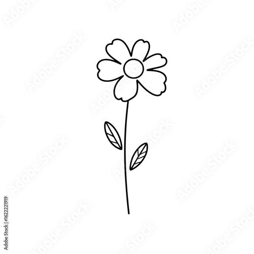 Elegant flower illustration on white background, beauty of nature