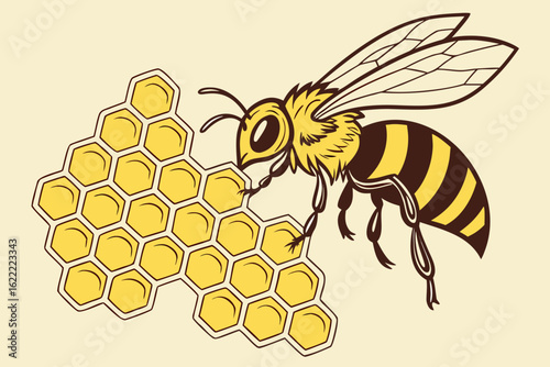 bee and honey