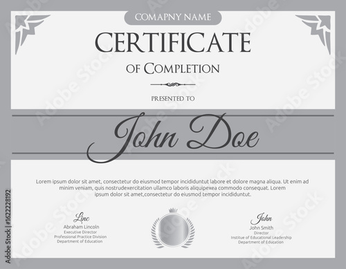 Colorful certificate of completion for Mark Barker in 2016, featuring a geometric background.