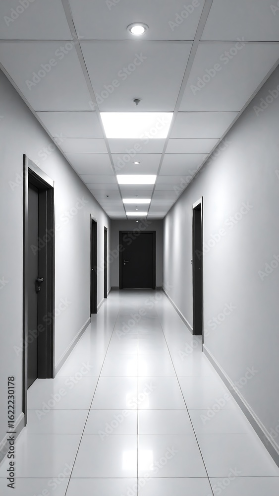 Fototapeta premium Plain wall with recessed lighting