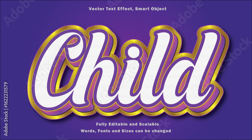 Child text effect soft, cute and friendly typography for little ones.