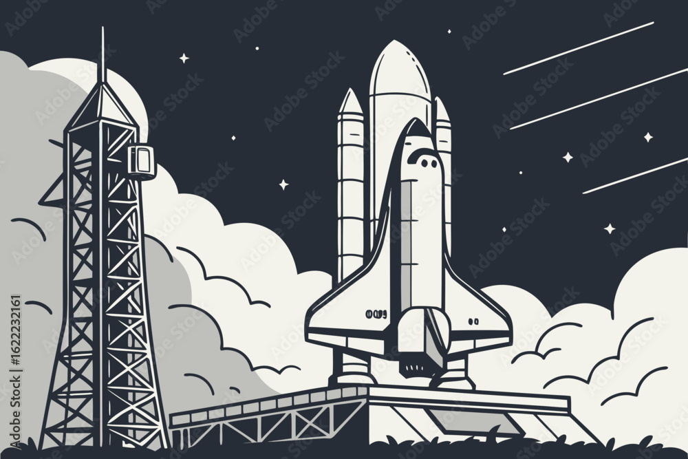 Obraz premium space shuttle launch