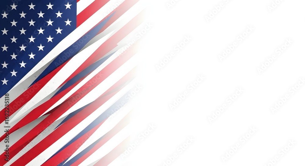 Fototapeta premium USA colors, stars and stripes abstract grunge design. Independence Day modern vector background. Corporate concept american flag