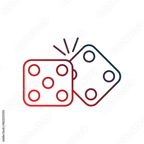 dices gradient outline icon with white background vector stock illustration