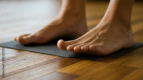 Foot flexing on mat slow motion