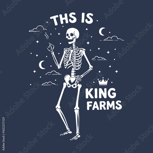 This Is King Farms Skeleton Halloween T-Shirt Design