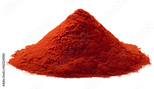 Pile of paprika peppers isolated on background