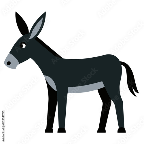 Modern Donkey Vector Style on White