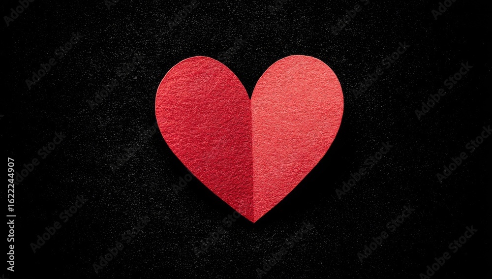 Obraz premium Red heart cutout on dark textured background