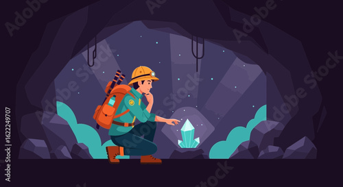 Adventurous Explorer Discovers Rare Crystals Deep In Mysterious Cave