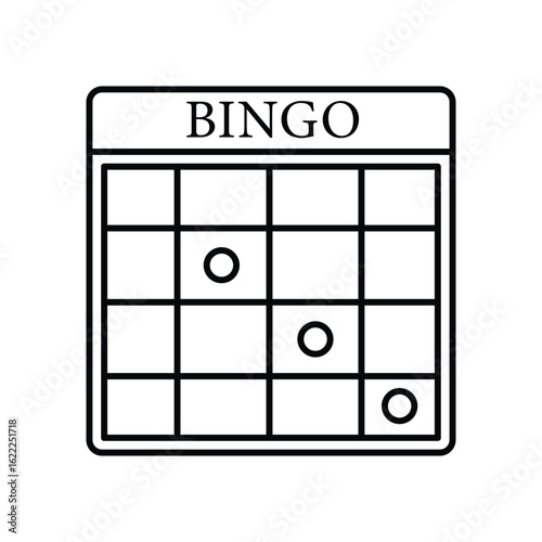 bingo lineal icon with white background vector stock illustration