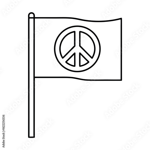 Simple Peace Symbol Flag Design